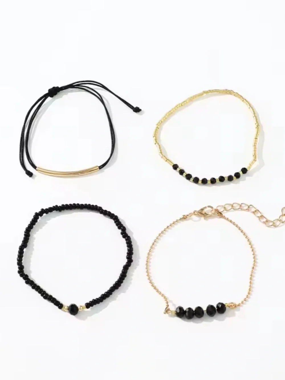 Minimalist Black & Gold Bracelet Stack Set ✨🖤 - Picture 3 of 4